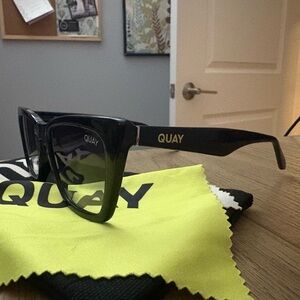 Quay Australia Black Sunglasses with Gold Accents